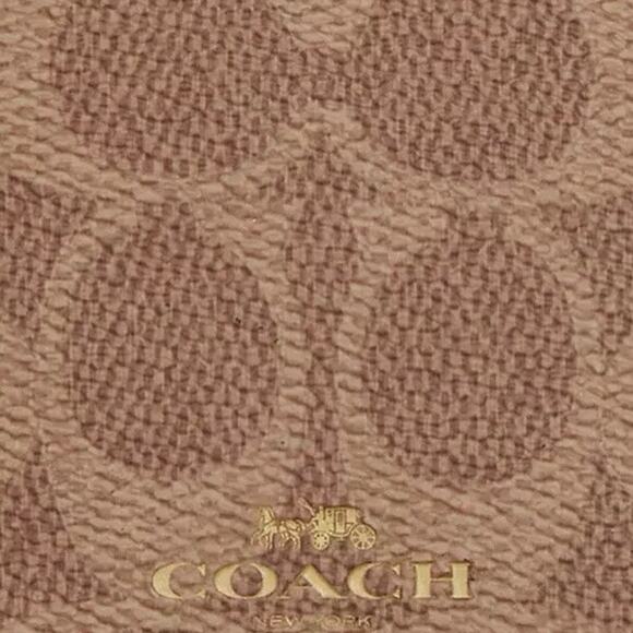 NWT COACH 63274 Signature Lanyard ID Badge Holder Gold/Tan/Brown - Picture 7 of 7